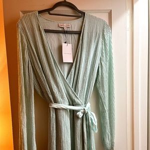 Karina Grimaldi ~ Seafoam Blue Dress, size M ~ GARDA EMBELLISHED MINI DRESS